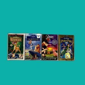 Sealed Rare-Original first release Lion King VHS, and peter pan, Babe, Bambi VHS